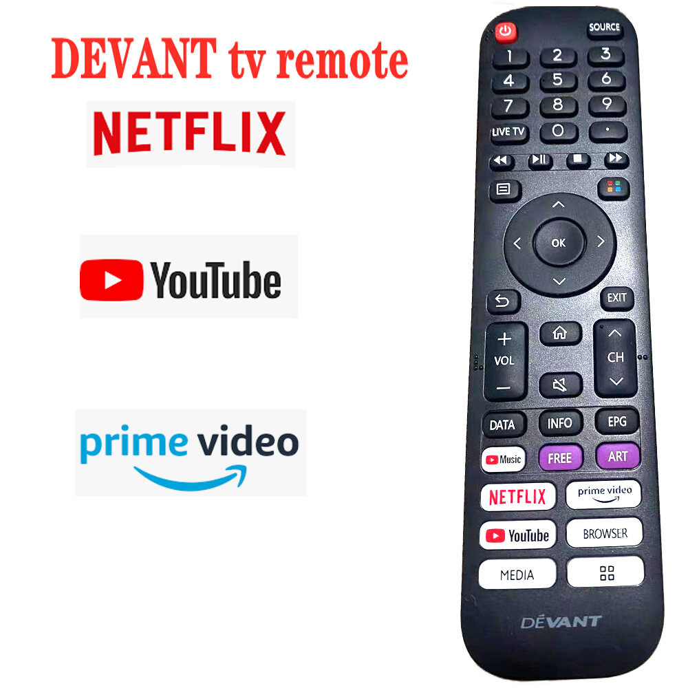 Dành Cho DEVANT LCD LED TV Player evision Điều Khiển Từ Xa Prime Video Về YouTube NETFLIX BROWSER Pr