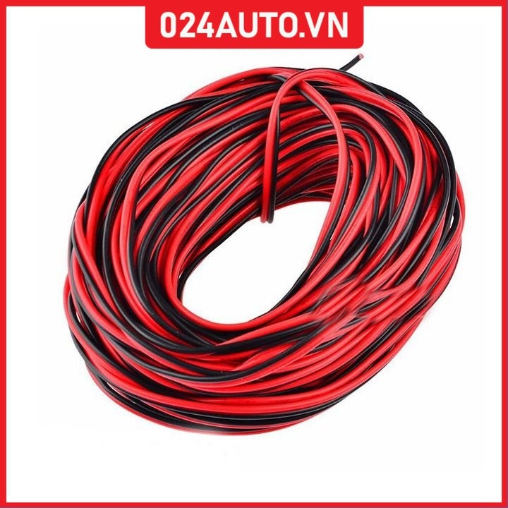 Cuộn 50 mét dây điện đôi đen đỏ đủ loại 18AWG đến 26AWG lõi 0.2mm, 0.3mm, 0.5mm, 0.75mm