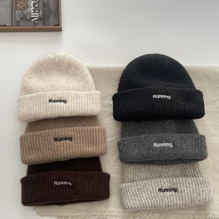  Mũ lưỡi trai trẻ em gái mũ len mũ dệt kim trẻ em vừa và lớn bé trai giữ ấm 