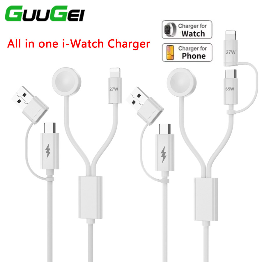 Bộ sạc đồng hồ Guugei 6in1 Aple USB Type C sang Watch Cáp sạc IOS Cáp sạc nhanh