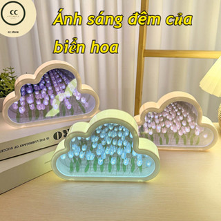  Đèn Tulip hình Đám Mây Gương Handmade Trang Trí Phòng Ngủ,DIY hoa tulip đèn ngủ gương,quà tặng 