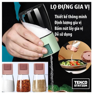 Lọ Đựng Gia Vị Có Nút Bấm - Hũ Đựng Gia Vị, Muối Tiêu, Muối Chống Ẩm - Lọ Đựng Muối Tiêu