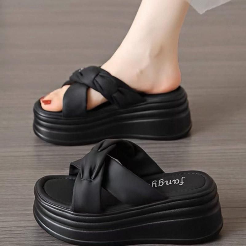 DÉP BÁNH MÌ QUAI DA XOẮN CHỮ X 6p dép nữ nhẹ, dép nữ bán chạy UUBBXX11VV