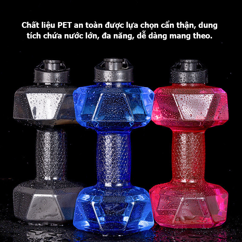 Ấm đun nước đựng tạ, cốc nước tập tạ sáng tạo, ấm đun nước nhựa đựng tạ di động, thiết bị tập cơ tay