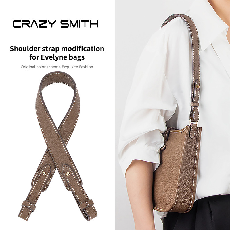 CRAZYSMITH Dây Đeo Túi Da Thật Chính Hãng Phù Hợp Cho Hermes Evelyne Túi Mềm Dây Đeo Vai Thay Thế Tú