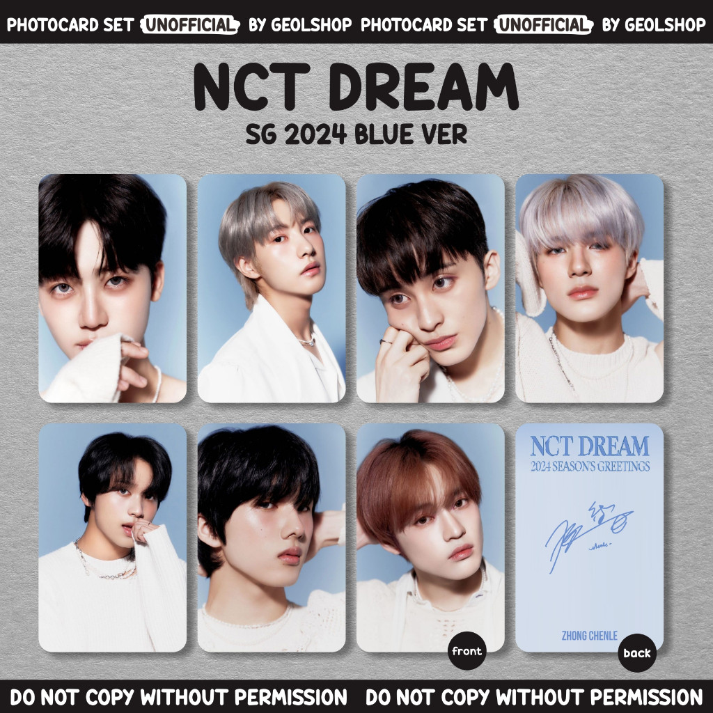 PHOTOCARD UNOFFICIAL | NCT DREAM | SEASON'S GREETINGS 2024 | Card Bo Góc Unofficial - Cán nhám 2 mặt