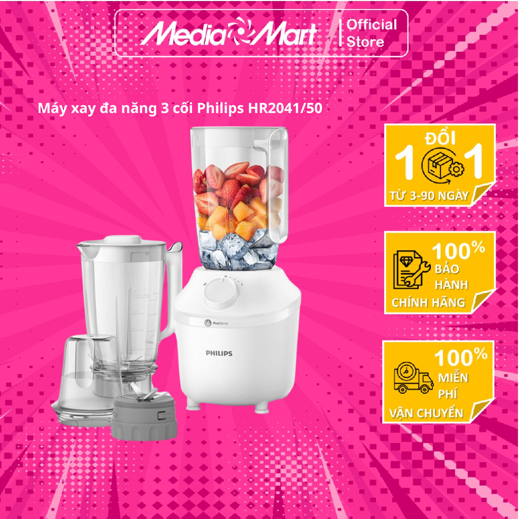 Máy xay đa năng 3 cối Philips HR2041/50