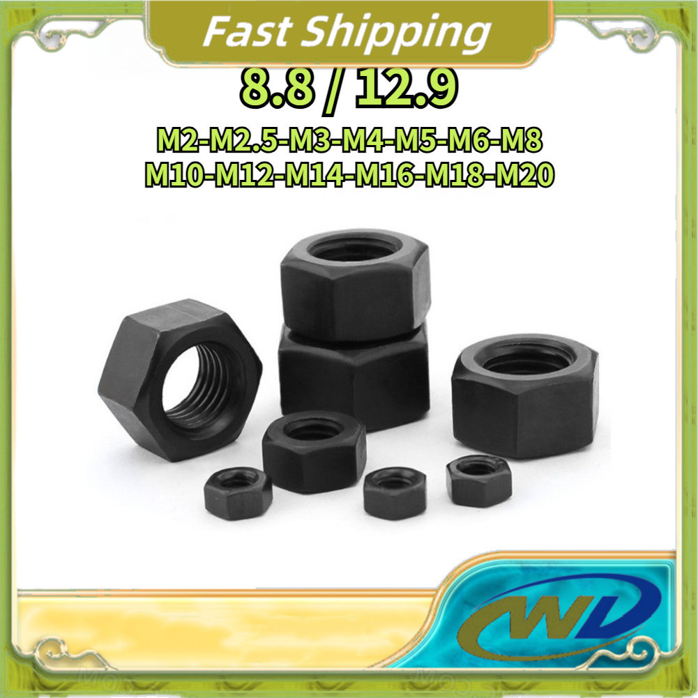 [SPH] Đai ốc lục giác cường độ cao cấp 8.8 / 12.9 M2M3M4M5M10M16 Mũ vít đai ốc đen GB6170