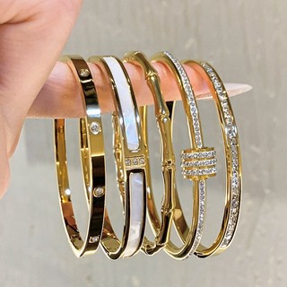  Vòng tay chống phai màu bằng thép titan cao cấp dành cho nữ Vòng tay Zircon nhẹ Vòng tay sang trọng 