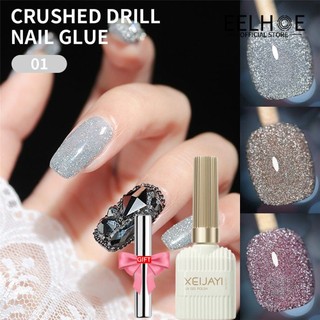 EELHOE 【QUÀ TẶNG MIỄN PHÍ】XEIJAYI Gel phản quang Disco Broken Diamond cỡ lớn Keo dán móng tay siêu sáng phản quang Nghệ thuật làm móng cho tiệm làm móng