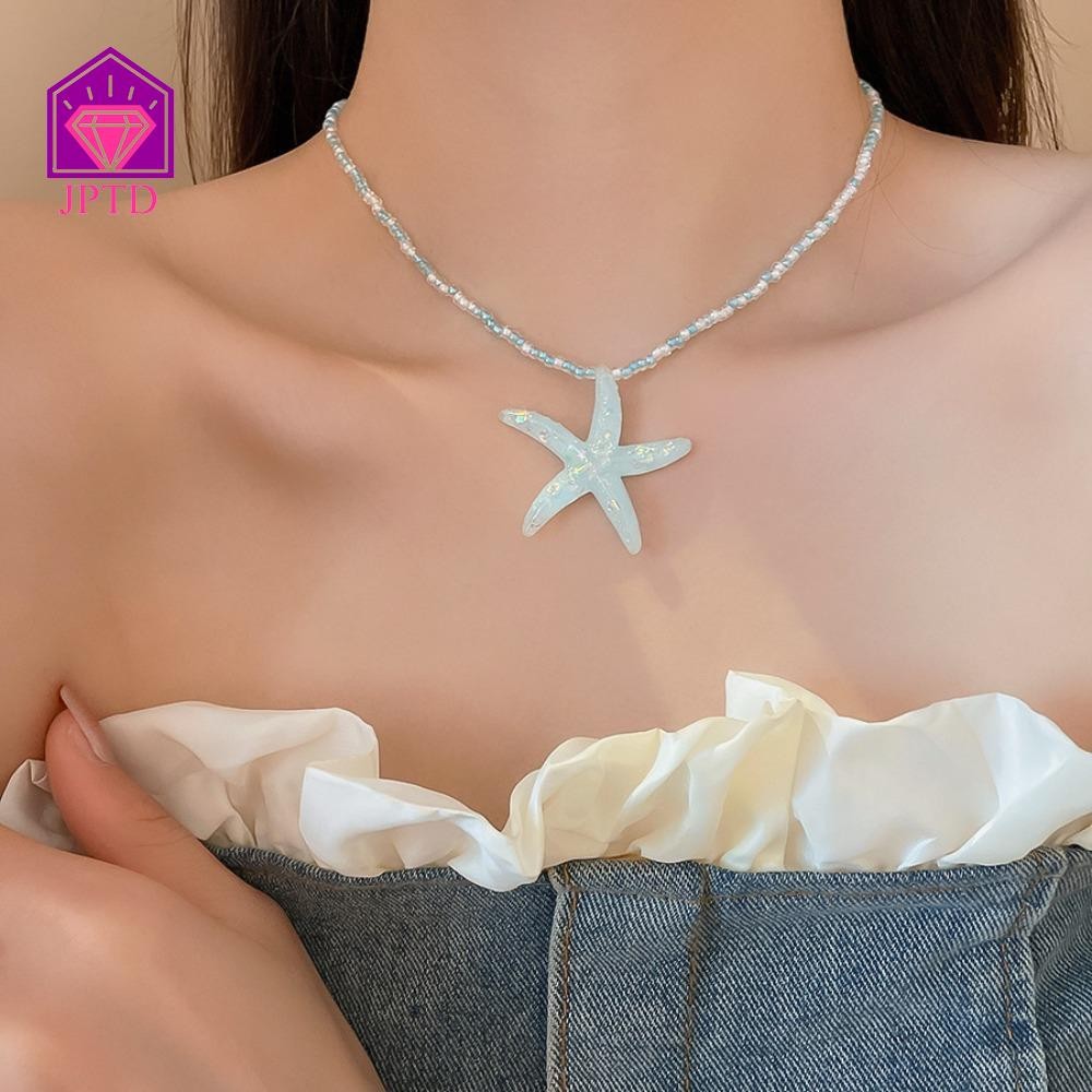 Cabeza Sao Biển Đính Hạt Vòng Cổ, Hạt Gạo Sao Biển Biển Series Bohemian Sao Biển Choker, Hàng Ngày B