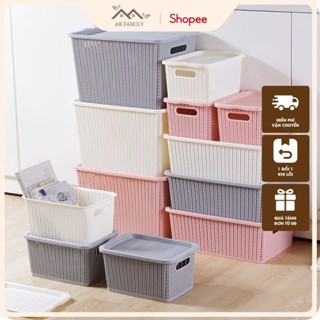  Giỏ Đựng Đồ Có Nắp Phong Cách Hàn Quốc Sọt Đựng Quần Áo Hộp Đựng Đồ Gia Đình Có Nắp Giỏ Đựng Có Tay Cầm 