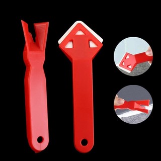 Cordell 2 CÁI Dụng cụ cạo keo, Dụng cụ cạo silicon bằng nhựa màu đỏ, Dụng cụ cầm tay thìa 2 trong 1 Làm sạch khớp sàn
