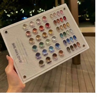 Sét Sơn Mắt Mèo Pha Lê Jiao Yan She 24 Chai , Tặng Kèm Bảng Màu