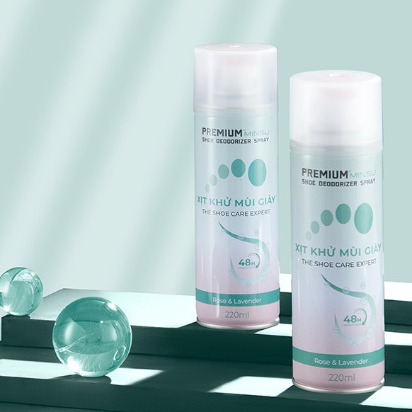 Chai xịt khử mùi hôi giày dép Minsu hương Rose Nano bạc 1 lọ 220ml, bình sịt làm hết mùi tủ giày, tất vớ chân, quần áo.