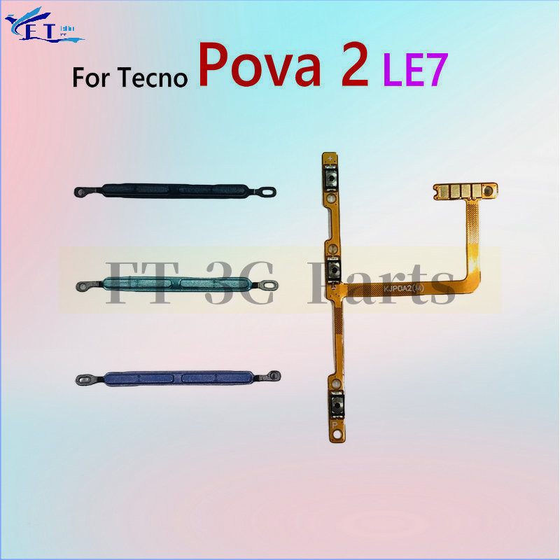 Dành Cho Tecno Pova 2 LE7 Âm Lượng Lên Xuống Bên Ngoài Nút Chìa Khóa Điện Âm Lượng Cáp Mềm Linh Kiện Thay Thế