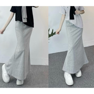 Chân Váy Đuôi Cá Chất thun Bozip Chân Váy Suông Dài Cạp Phẳng chất thun gân Nalo closet 326