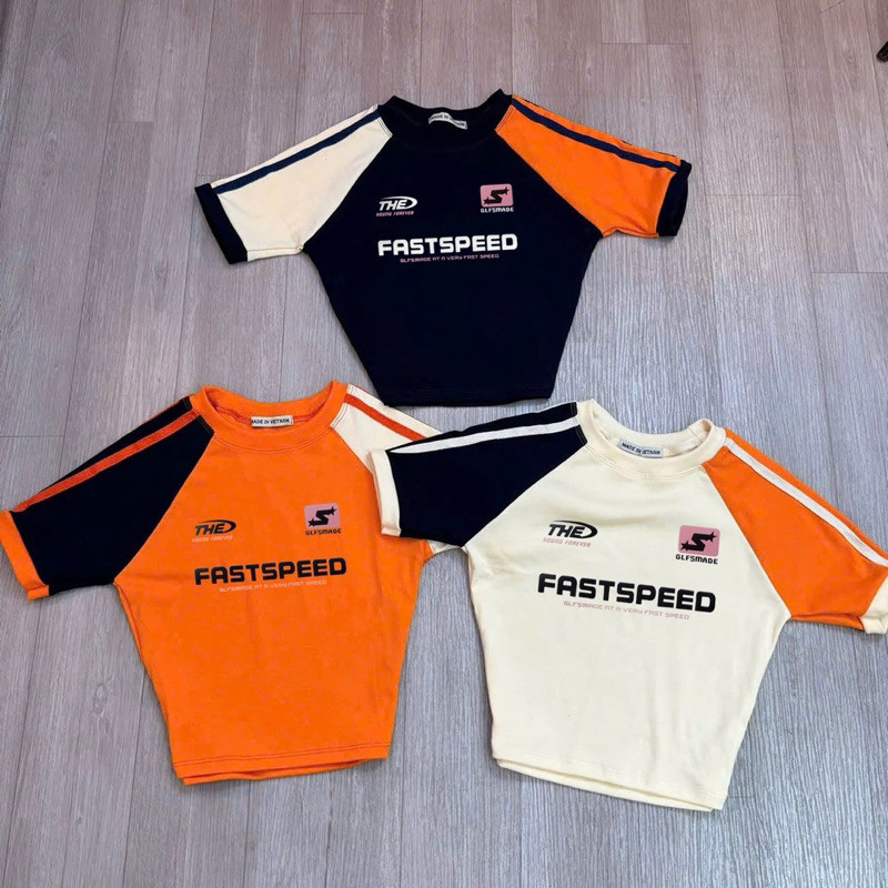 áo croptop tay ngắn phối màu in chữ logo 2 bên xinh về 3 màu kèm hình thật alohashop91