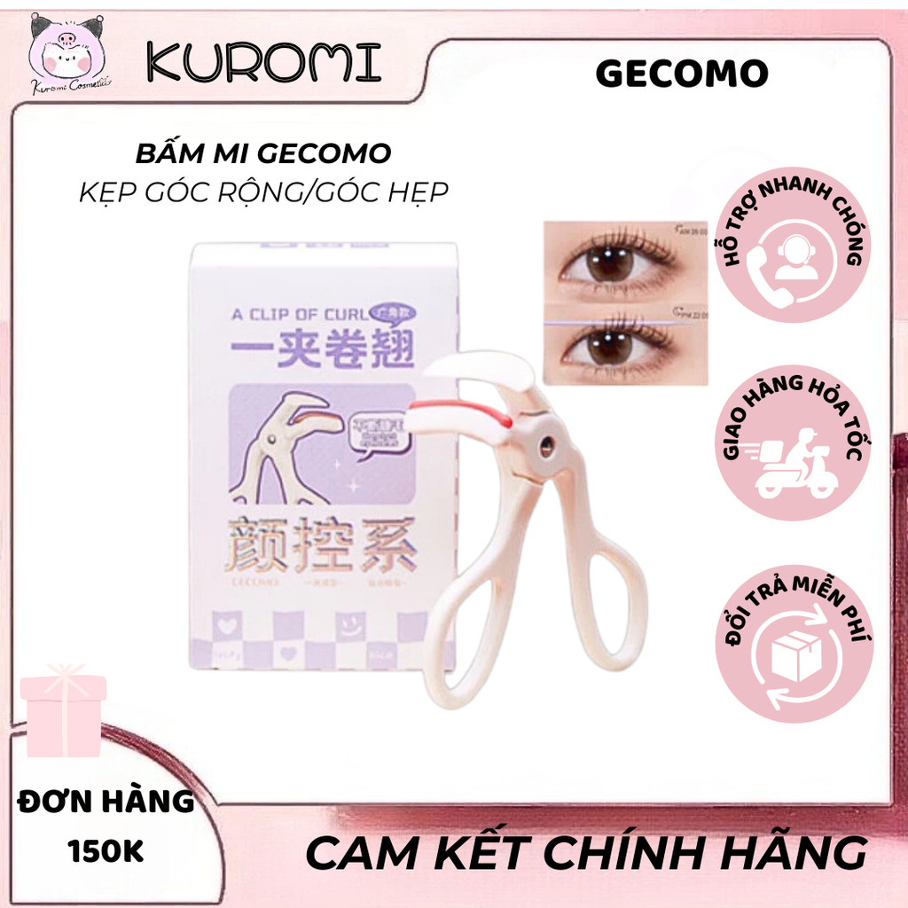 Bấm Mi Gecomo Góc Rộng Kẹp Mi GECOMO Cong Mi Dài Lâu Trang Điểm Mắt Tiện Dụng Dễ Thao Tác Cho Người 