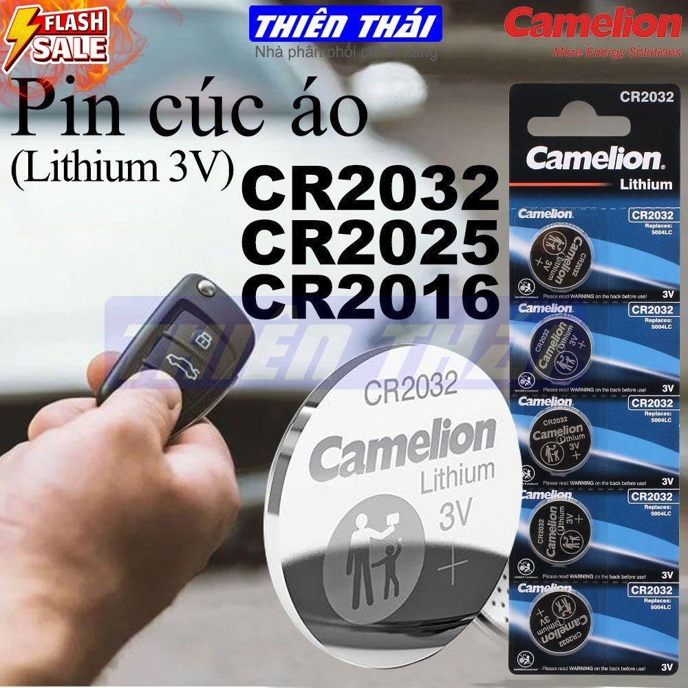 Pin cúc áo Camelion CR2032,CR2025,CR2016,pin Lithium 3V,pin nút áo 3V,pin đồng hồ, cmos(2032,2016,20