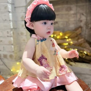 [Tặng Bờm] Set Yếm Lụa NÀNG TIÊN MẶC TẾT Phối Quần Xuông Điệu Đà Cho Bé Gái Từ 5-12kg