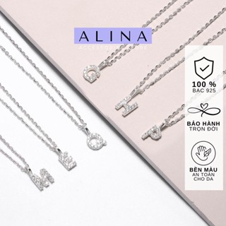 [BH TRỌN ĐỜI] Dây chuyền Bạc 925  Chữ Cái Tên Đính Đá, Vòng Cổ Đeo Hằng Ngày, Quà Tặng  Nam Nữ 2225 F7