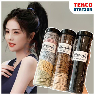 Hôp 100 Thun Buộc Tóc, Cột Tóc (Màu Ngẫu Nhiên) - Hộp Thun Cột Tóc Dễ Thương Siêu Tiết Kiệm