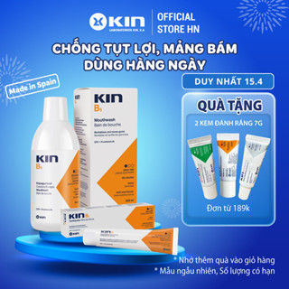Combo Nước Súc Miệng Kem Đánh Răng Kin B5 Làm Sạch Mảng Bám, Phục Hồi Nướu, Ngừa Sâu Răng 500ml/125ml