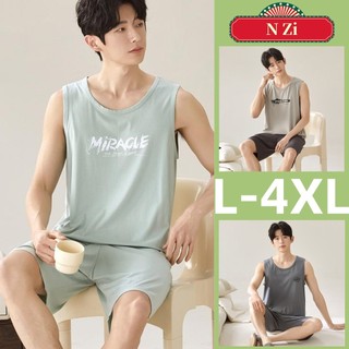 Bộ Đồ Ngủ Nam Modal Bộ Đồ Ngủ Mùa Hè Không Tay Đồ Ngủ Người Cotton Plus Kích Thước Loungewear Mỏng