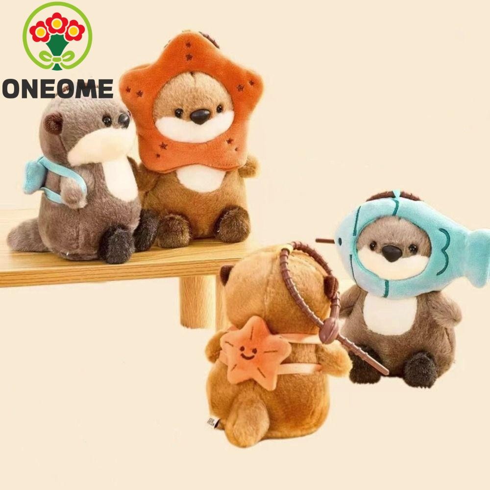 ONEOME Otter Mặt dây chuyền, Túi treo hoạt hình Otter Móc khóa sang trọng, Túi đi học Kawaii Fluffy 