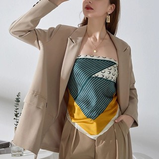 Khăn Quàng Cổ Lụa AmintaByLove Mẫu Văn Phòng Công Sở Hoa Đỏ Hồng Phớt Phong Cách Thanh Lịch