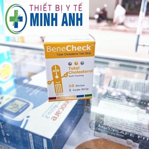 Hộp 10 Que thử Cholesterol (mỡ máu) Benecheck Plus