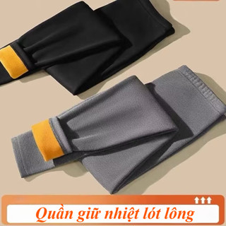 Mùa Thu Đông 2024 Mới Quần Giữ Nhiệt Lót Lông Nam Quần Legging M-5XL Bigsize