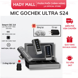 Micro thu âm không dây GoChek Ultra S24 Chính Hãng,Tích hợp 2 chân cắm Lọc Tạp Âm Giảm Ồn Chuyên Nghiệp (HADY MALL)