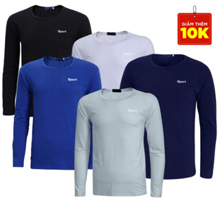 Combo 5 áo giữ nhiệt nam tay dài chống nắng giữ nhiệt in chữ Sport, chất thun trơn co giãn mềm mịn thoải mái