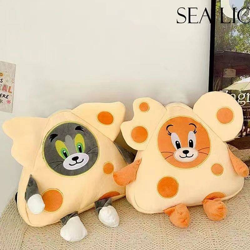 Cute Cat and Mouse Plush Toy Cheese Jerry Mouse Talking Tom Cat Funny Doll Birthday Gift for Girls m