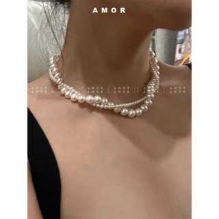 Vòng cổ ngọc trai quấn hai lớp Choker dành cho nữ