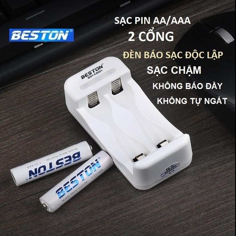 Bộ sạc chậm Beston C8001 AA AAA 1.2V dùng cho micro không dây, đồ chơi, đồng hồ, điều khiển