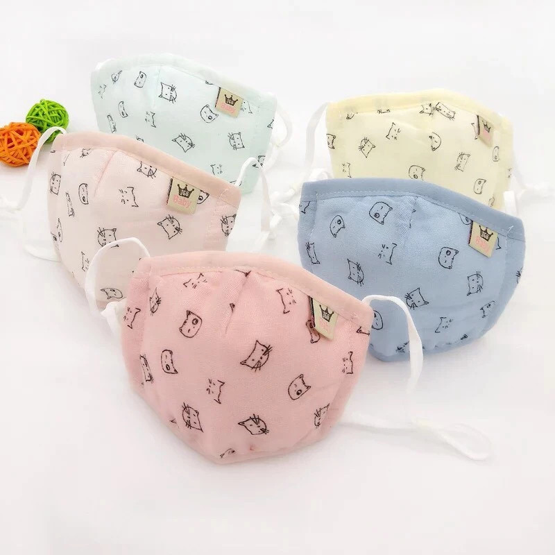 Combo 03 Chiếc Khẩu Trang Xô Muslin Túi Zip có dây rút Cao Cấp, Mềm Mại và An Toàn Cho Bé 0-36Tháng