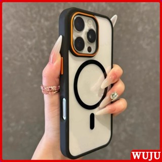  Wuju Ốp Điện Thoại Trong Suốt Sạc Không Dây Từ Tính Sang Trọng Tương Thích Cho iPhone 17 16 15 14 13 12 11 Pro Max Plus Air Vỏ Điện Thoại Trong Suốt 