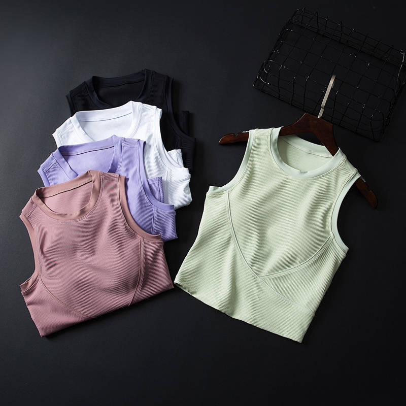 Yoga Clothes Women's Sleeveless Sports Vest Outdoor All-Matching Tight Fitness Clothes Short Sleeve 