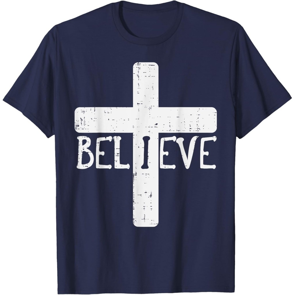 Áo nam Kitô giáo I Believe Cross God Jesus Faith