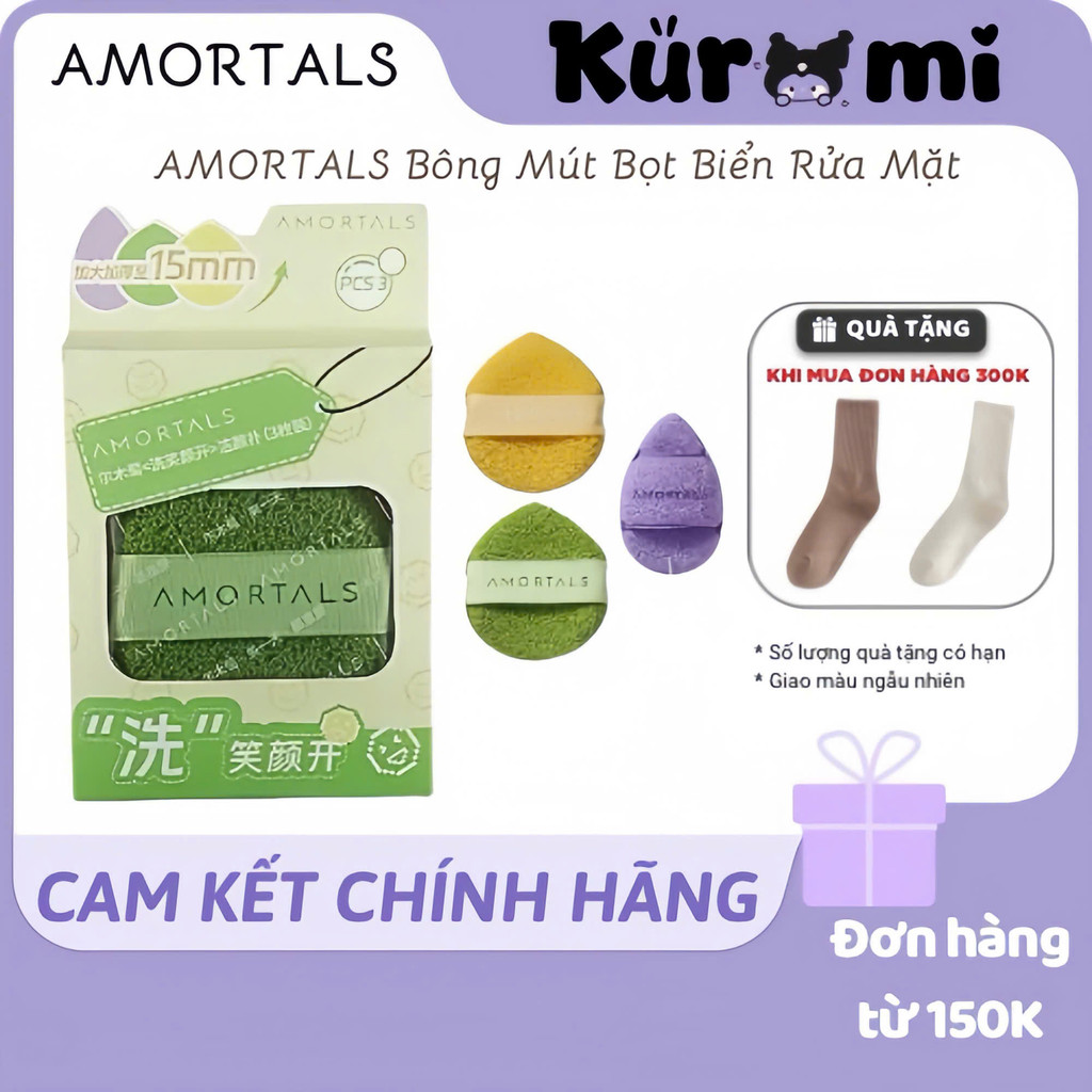 Bông nở rửa mặt bọt biển Dai Mềm Mịn AMORTALS Bông Mút Bọt Biển Rửa Mặt, Miếng Rửa mặt, Bông Rửa Mặt