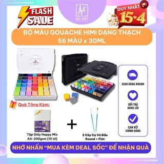Bộ Màu Gouache Himi Dạng Thạch 56 Màu x 30ML - Tặng Nhiều Quà Khi Mua Sản Phẩm