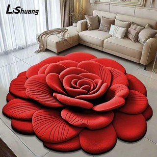  Thảm trải sàn hoa mẫu đơn LISHUANG Thảm hoa mềm thấm hút Miếng đệm cửa hình đặc biệt di động chống trượt 40x40cm   60x60cm cho phòng khách Bàn trà đầu giường 