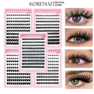 KOREMAZ Lash Cluster Set 3D Lông Mi Giả Dày Lông Mi C + Curl Wispy Cá Nhân Mi DIY Mix Nối Mi Nối Mi Trang Điểm Mi