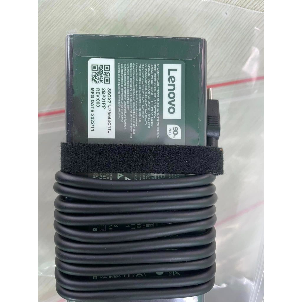 Sạc laptop Lenovo 100W 20V 5A USB-C Laptop Charger Type C, đầu cắm USB-C, TYPE C chính hãng tặng dây