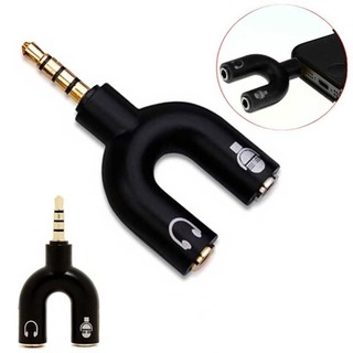 Đầu nối tai nghe Giắc cắm tai nghe 3,5 mm Bộ chia U Bộ chuyển đổi Mic Tai nghe Jack 2 Nữ B5g1