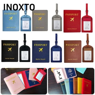 INOXTO Hộ Chiếu Bao Thẻ Holde Da Pu ID Thẻ Tín Dụng Giữ Hành Lý Thẻ Tên Gói Ví Hộ Chiếu Ví