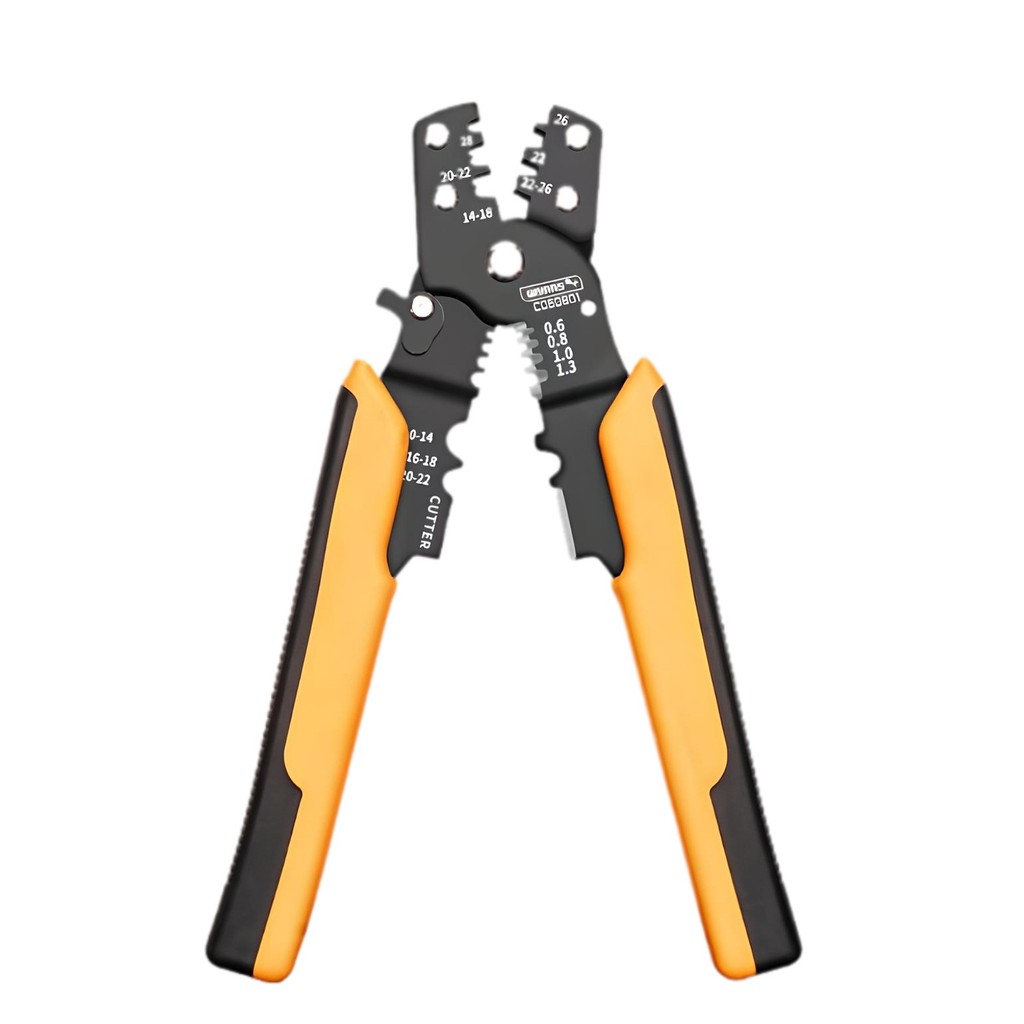 Kìm Ép Cốt Cắt Tuốt Dây Đa Năng Wynn's C050801 - Tước Dây 0,6-2,0mm, Ép Cos Cách Điện & Không Cách Đ